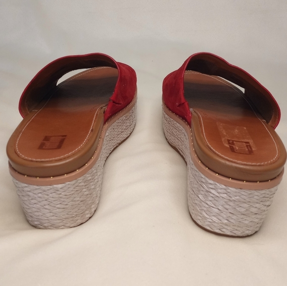 Fitflop Suede Espadrille Platform Wedges Boho Moto Micro Studs Casual Comfy Sz 7 - Picture 5 of 11